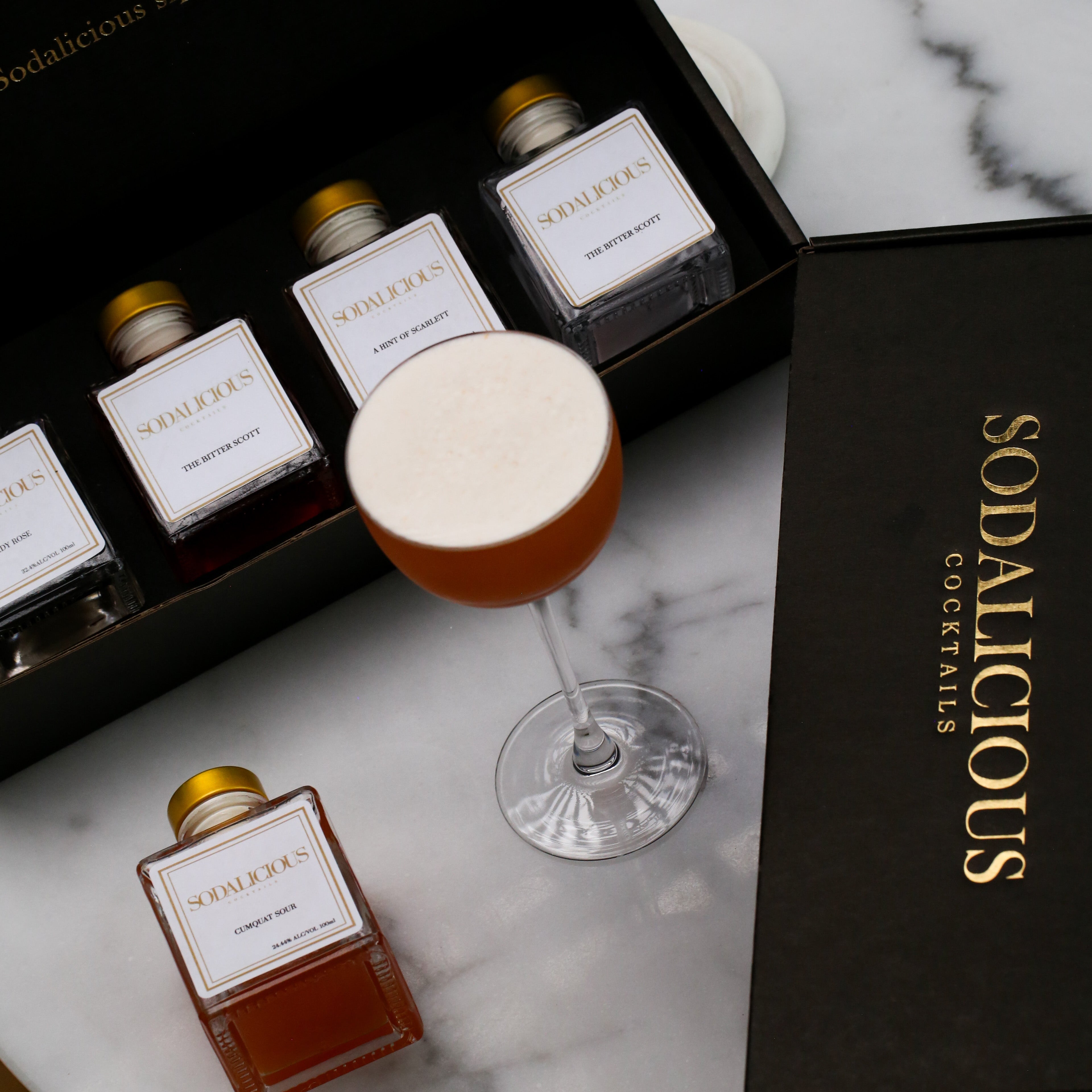 Box of ready to drink cocktails.